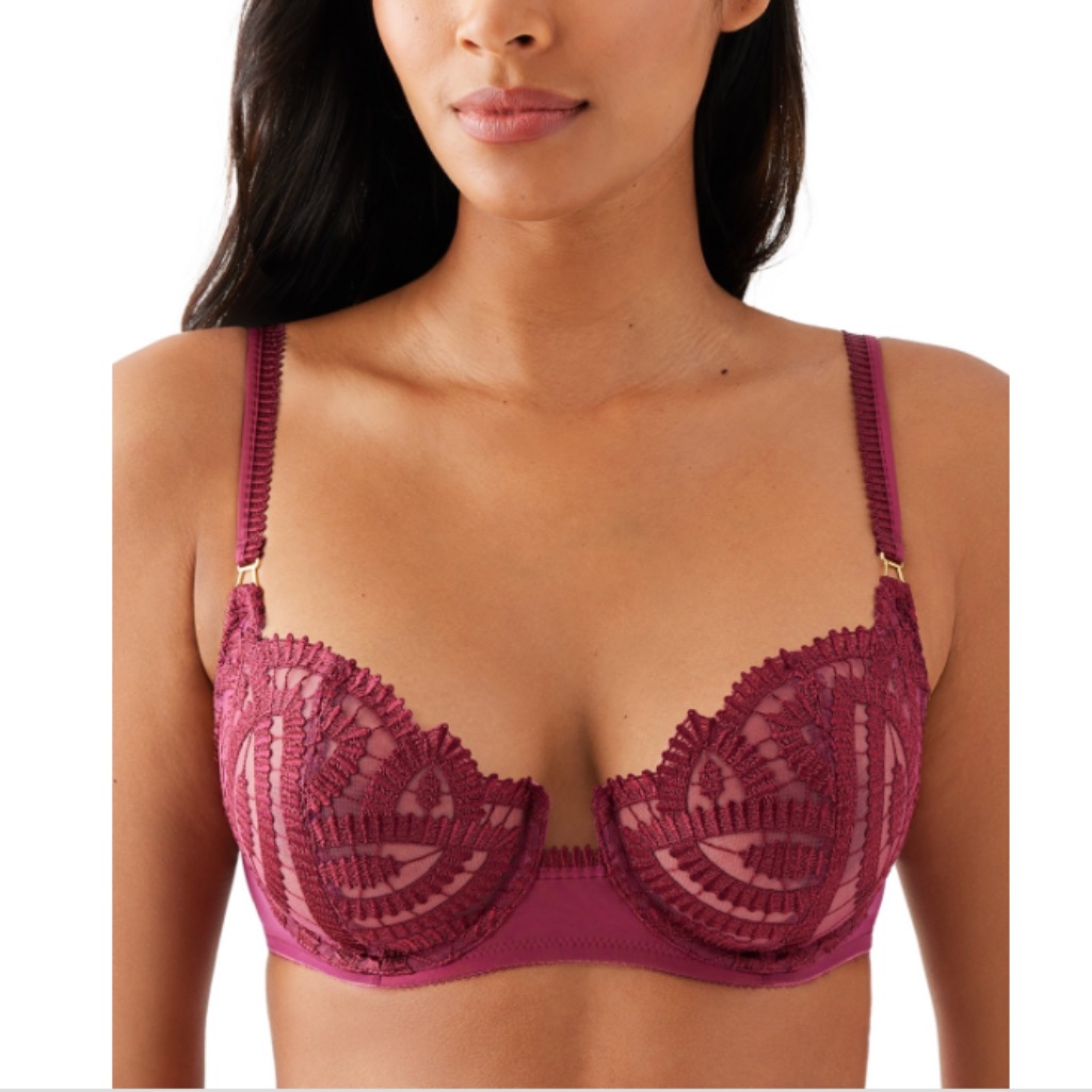 Wacoal Womens After Dark Balconette Bra Red Plum Size 36c